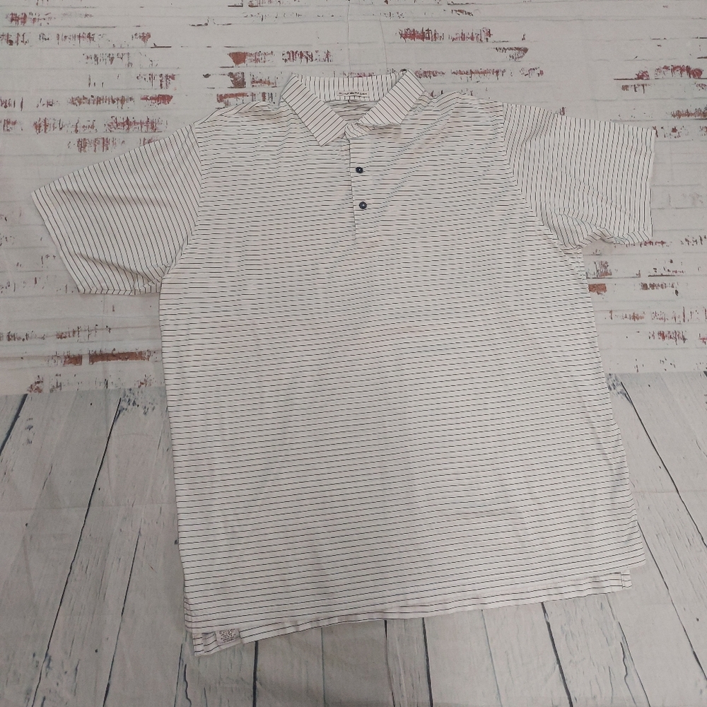 Peter Millar Pinstriped short sleeve polo shirt